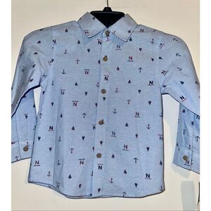Nautica button down collared long sleeve Shirt Boys size 4